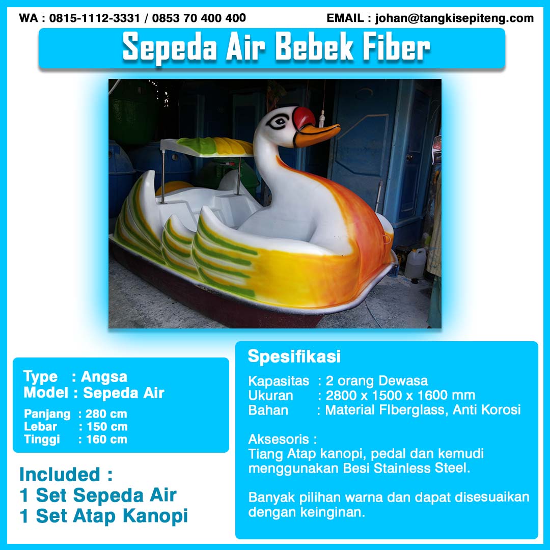sepeda air fiberglass sepeda air bebek model angsa