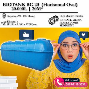 jual biotank horisontal 16000 liter / 16m3 (bc 16)
