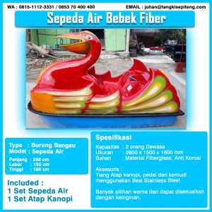 sepeda air fiberglass sepeda air bebek model burung pelikan