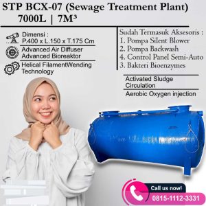 jual ipal stp biotech 7000 liter / 7m3 (sewage treatment plant)
