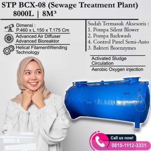 jual ipal stp biotech 8000 liter / 8m3 (sewage treatment plant)