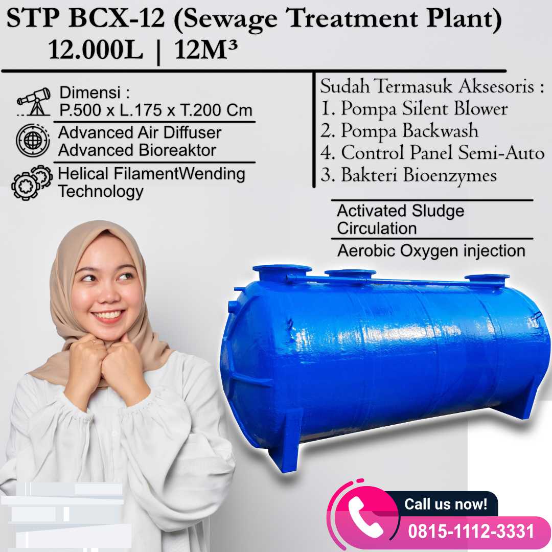 jual ipal stp biotech 12000 liter / 12m3 (sewage treatment plant)