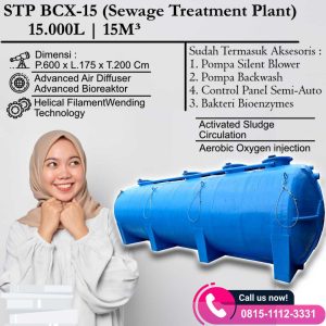 jual ipal stp biotech 15000 liter / 15m3 (sewage treatment plant)