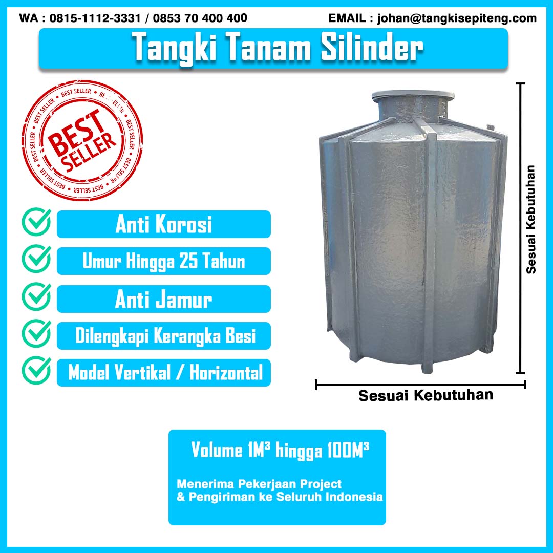 tangki pendam fiberglass (1000 liter) | tangki tanam | ground tank